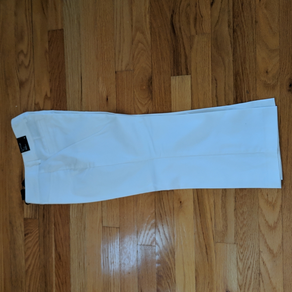 Women's White Straight-Leg Dress Pants